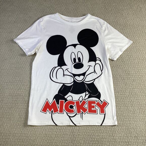 Disney Mickey‎ Mouse White Tee Size Medium Unisex Graphic Shirt - Picture 1 of 4